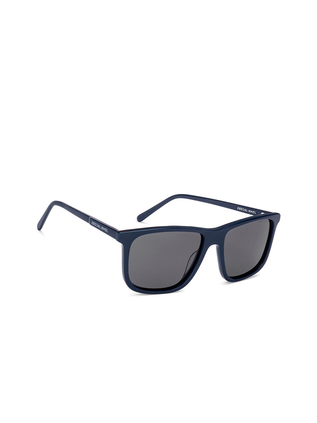 John Jacobs Unisex Rectangle Sunglasses with Polarised and UV Protected Lens 220527-Black