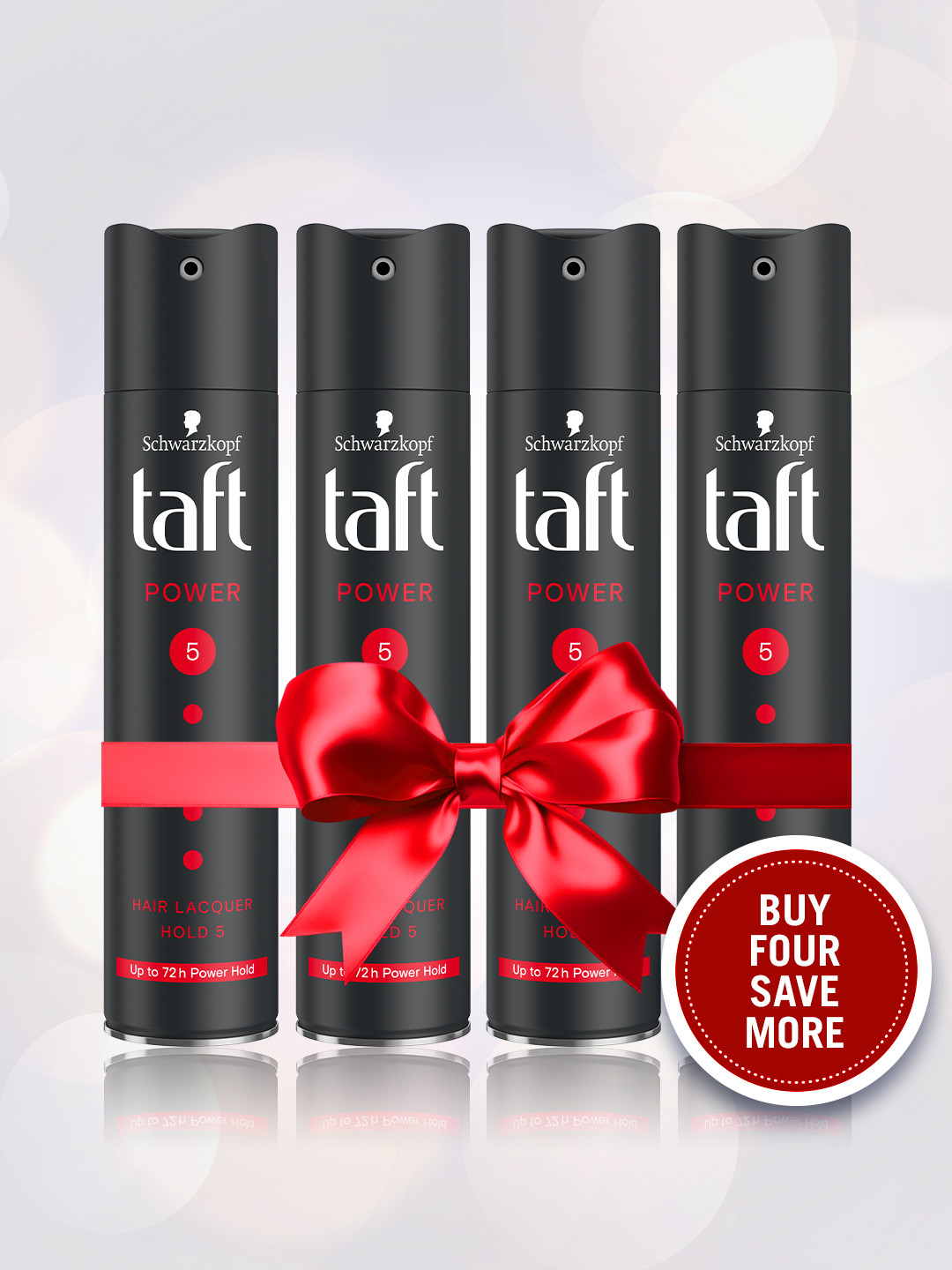 Schwarzkopf Set of 4 Taft Power Hair Lacquer Mega Strong Hold 5 - 250 ml each