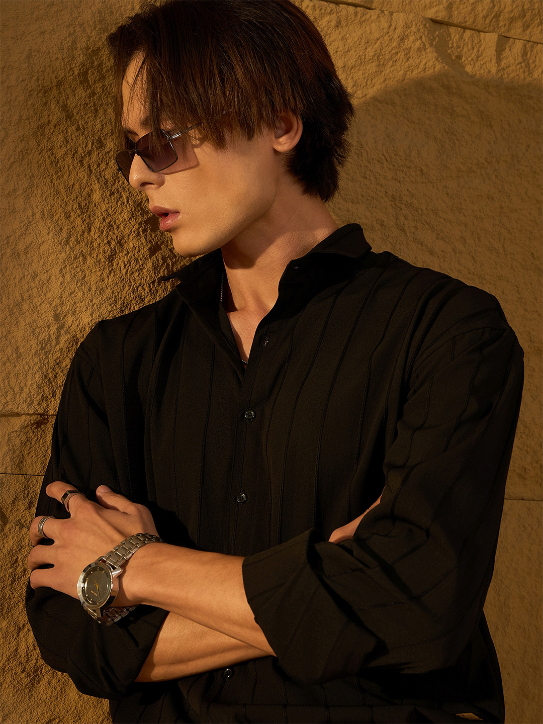 Dennison Drop Shoulder Oversized Pintuck Shirt