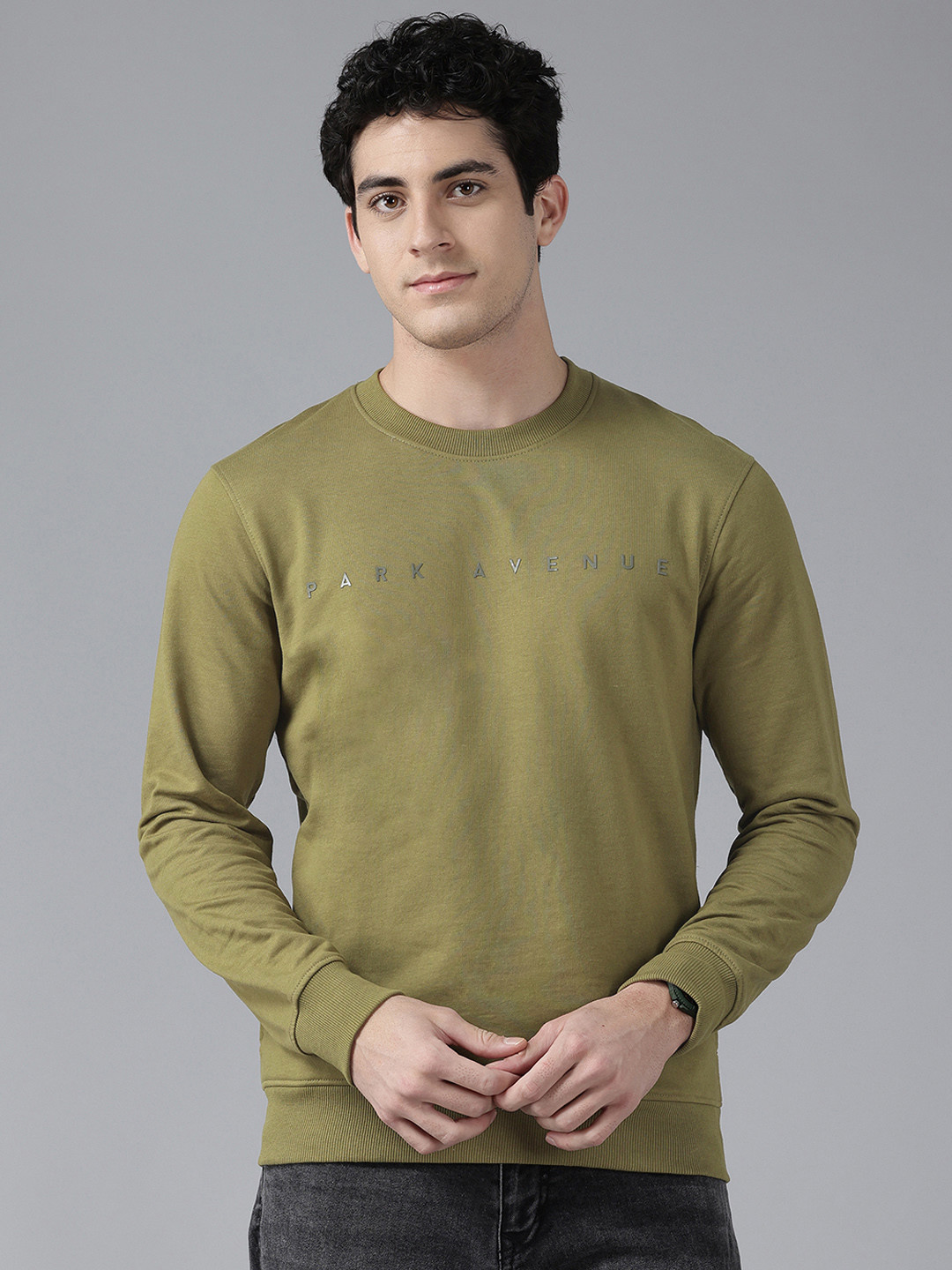 Park Avenue Round Neck Brand Logo Print Sweatshirt