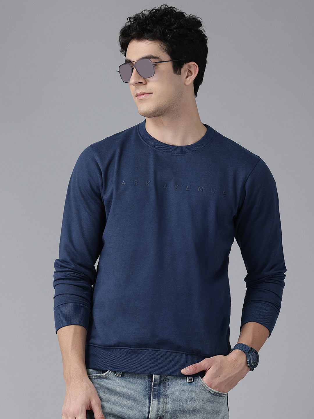 Park Avenue Round Neck Brand Logo Print Sweatshirt