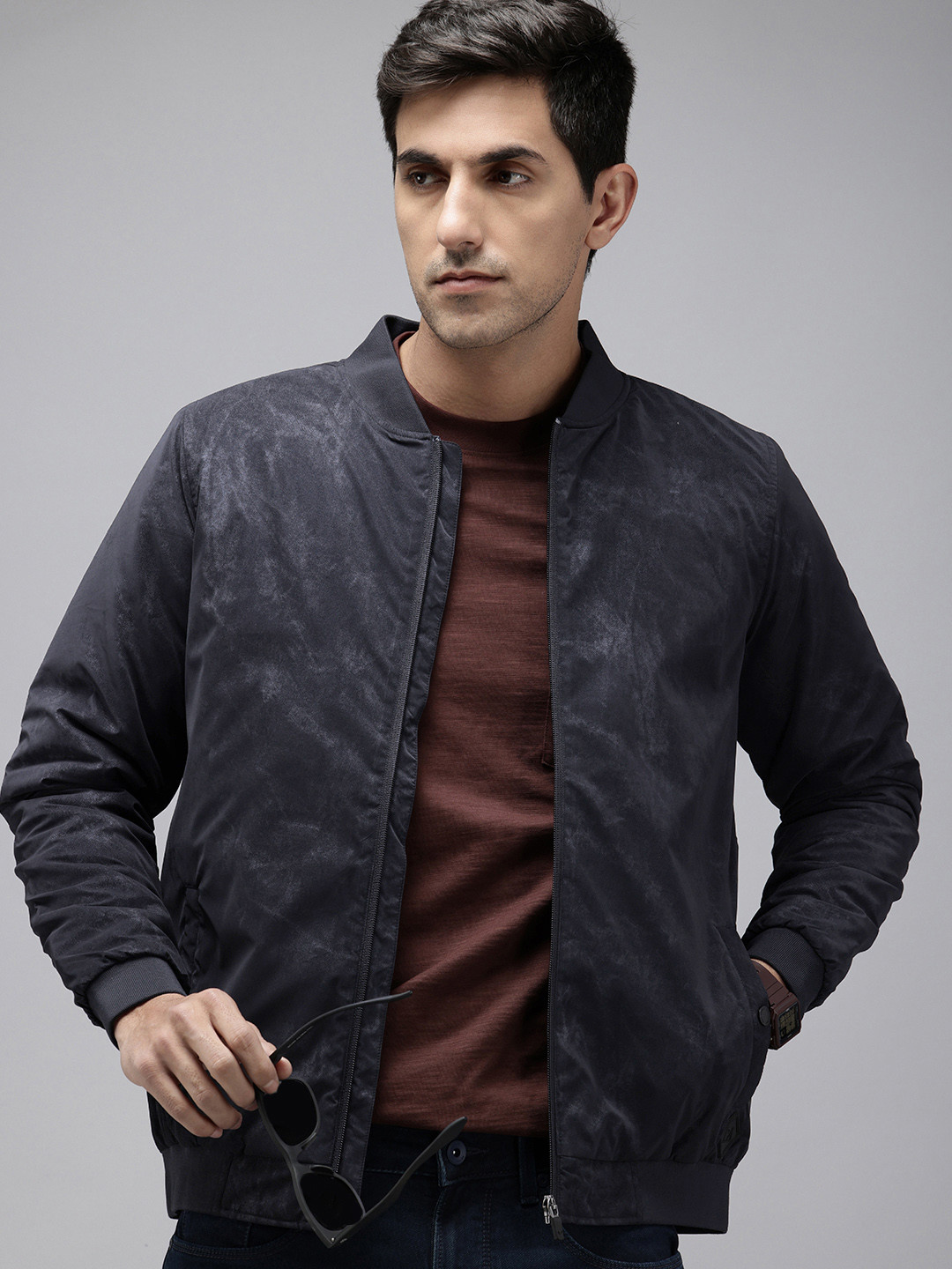 Park Avenue Slim Fit Washed Bomber Jacket