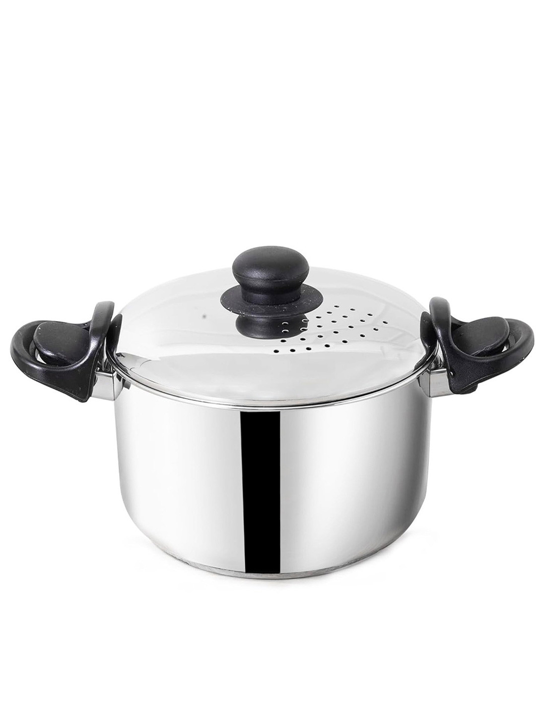 The Indus Valley Silver Toned Induction Base Stainless Steel Strainer 3.5 L