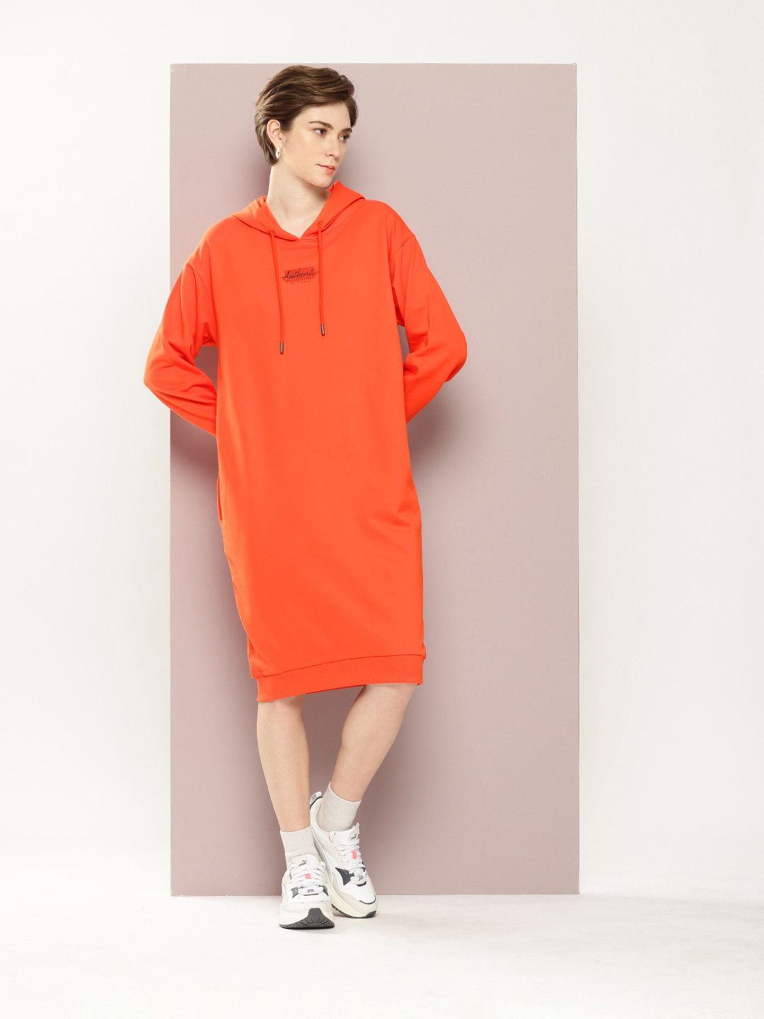 DILLINGER Cotton Hooded T-shirt Dress