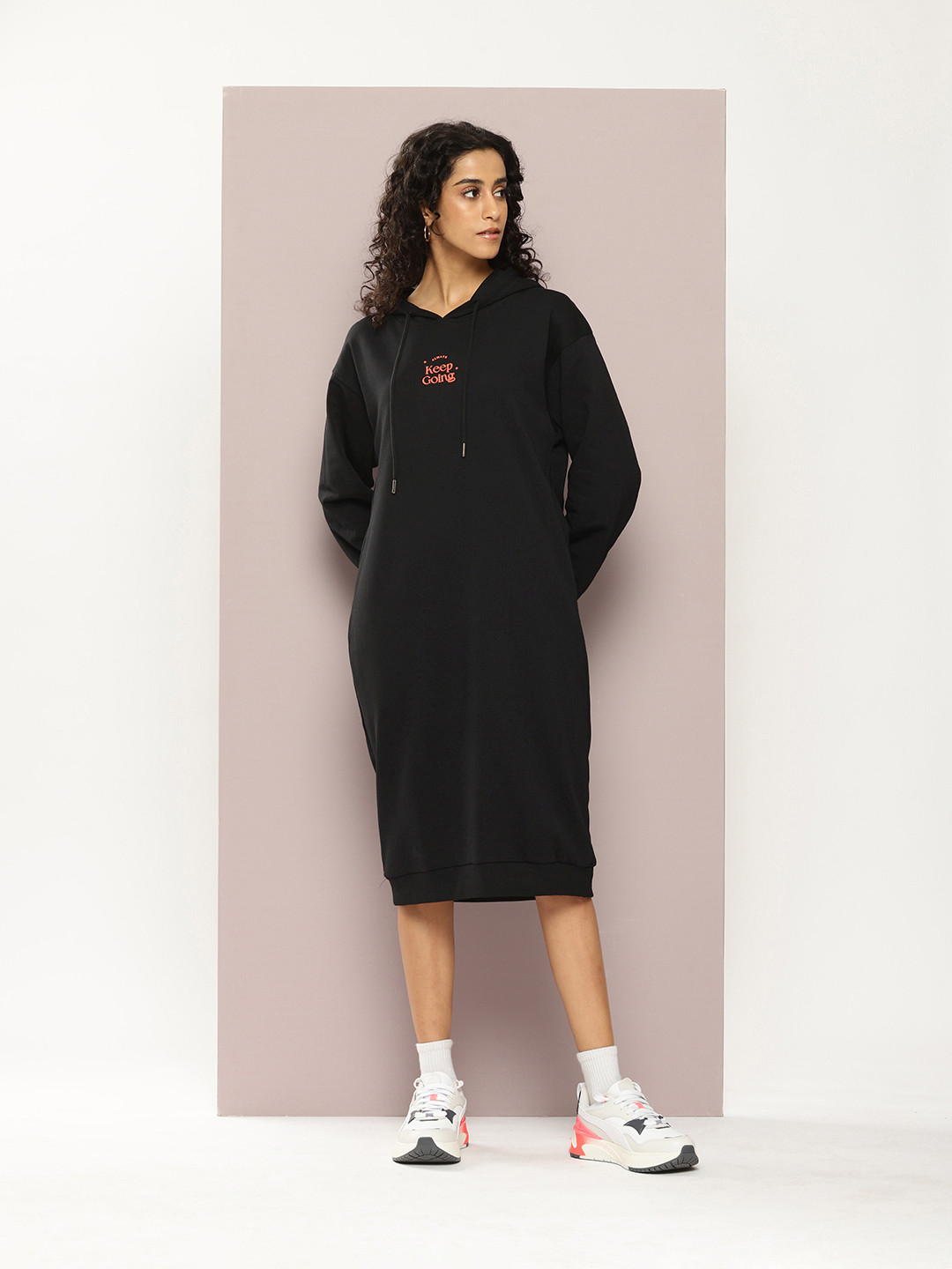 DILLINGER Cotton Hooded Sweatshirt Dress