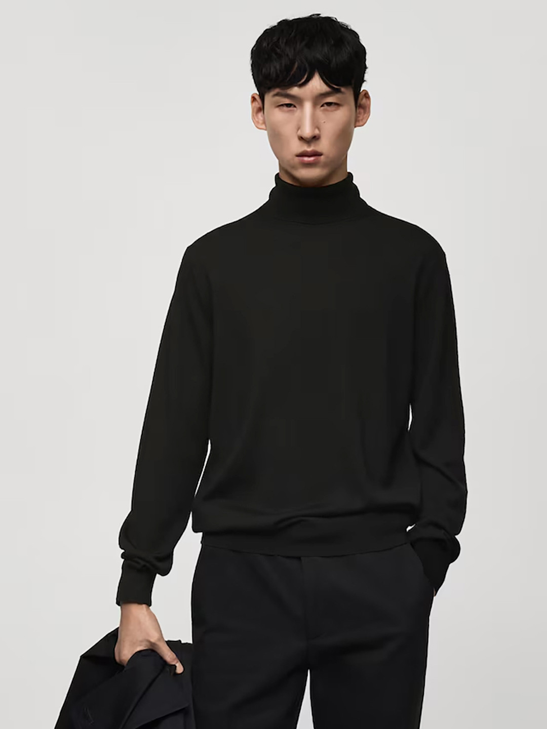 MANGO MAN Turtle Neck Pure Wool Pullover