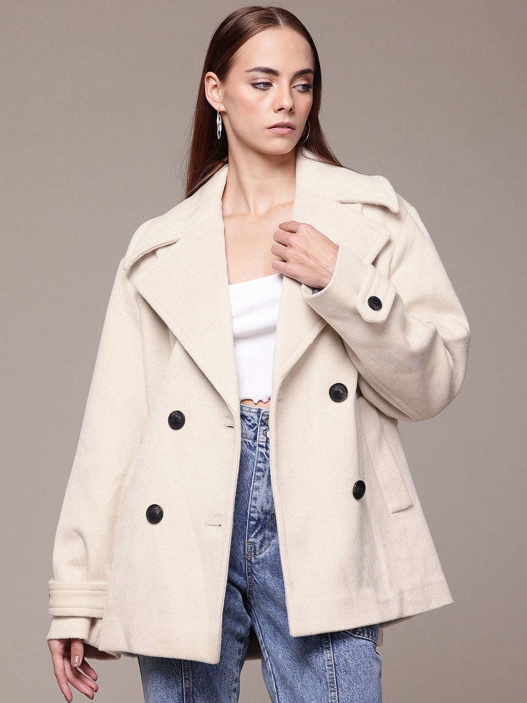 MANGO Double- Breasted Blazer