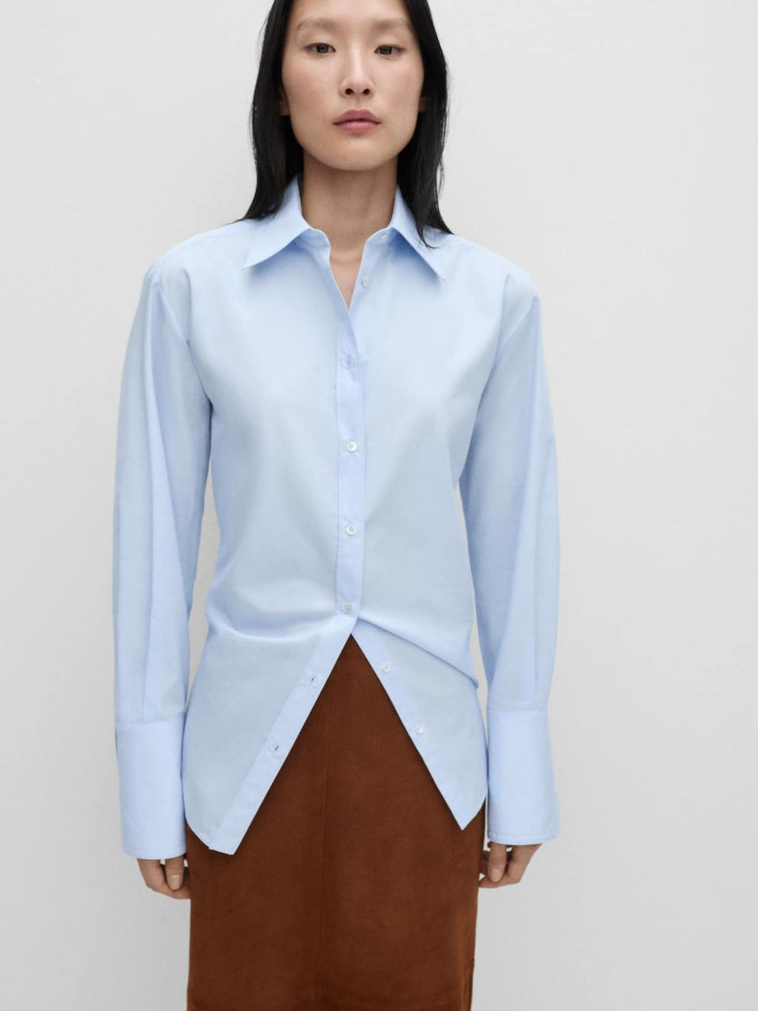 MANGO Oversized Poplin Shirt