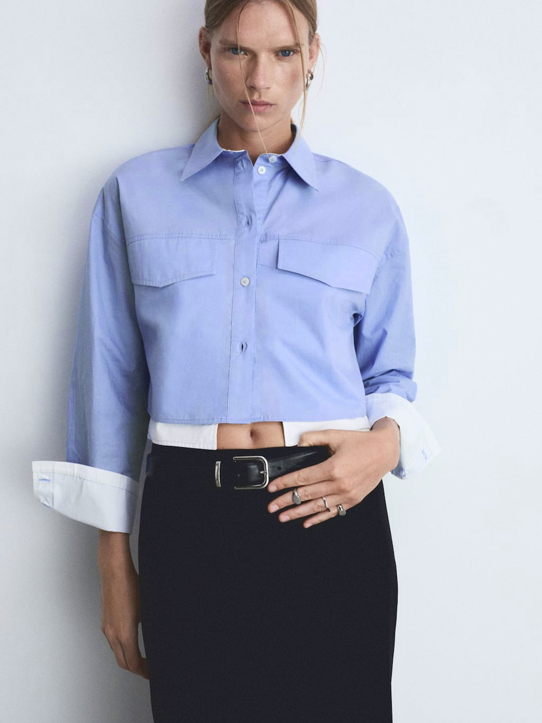 MANGO Pure Cotton Boxy Casual Shirt