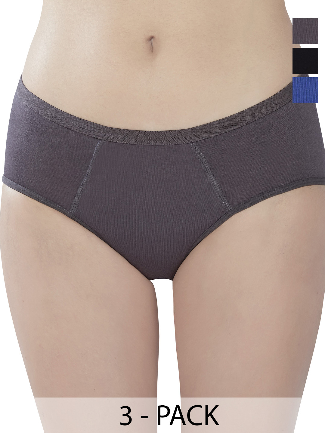PLUMBURY Women Pack Of 3 Leak-Proof Ultimate Leak Proof Reusable Period Panties