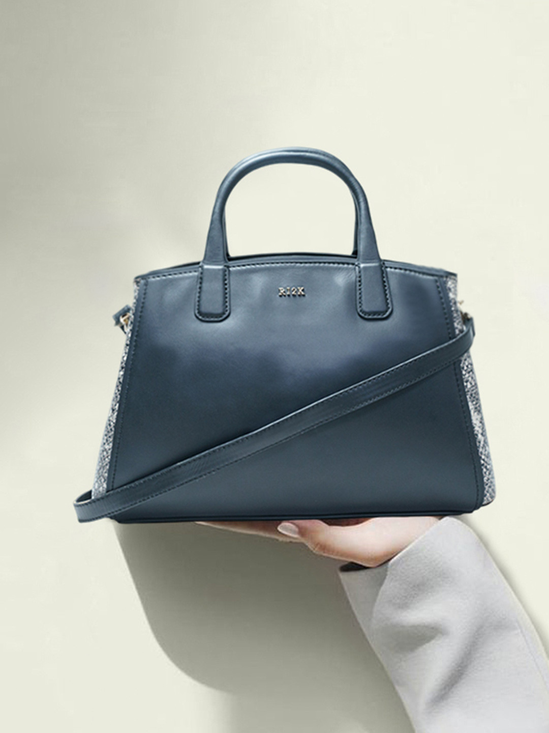 RI2K LONDON Women Leather Textured Satchel Bag