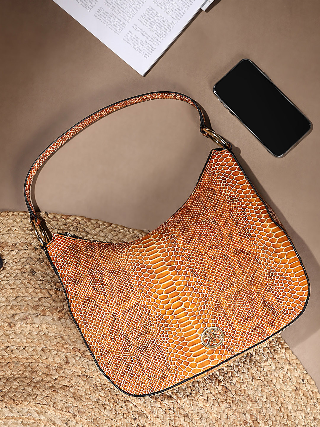 RI2K LONDON Women Animal Skin Printed Leather Shoulder Bag