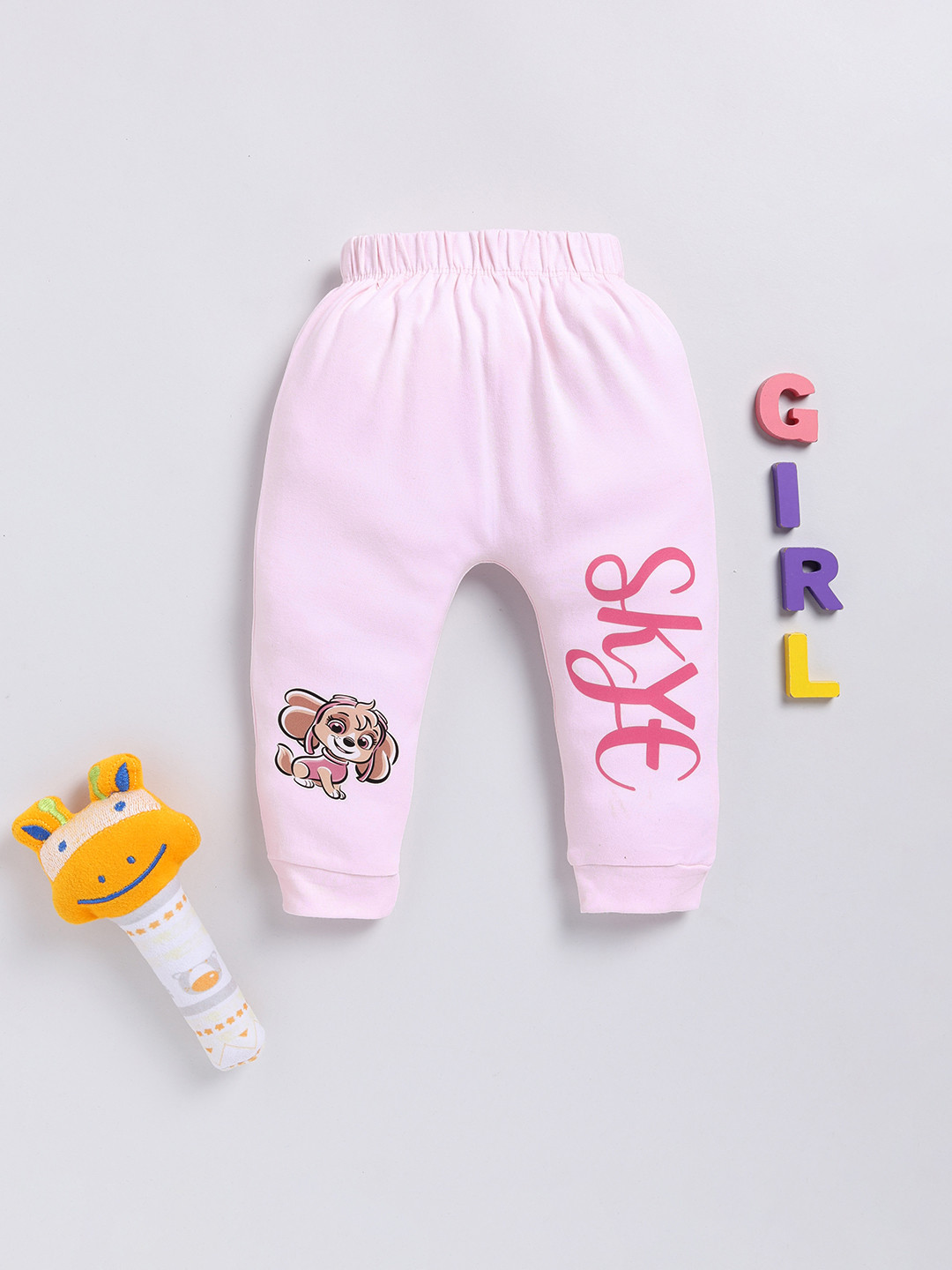 Infants Stylish Infant Girls Printed Pure Cotton Joggers