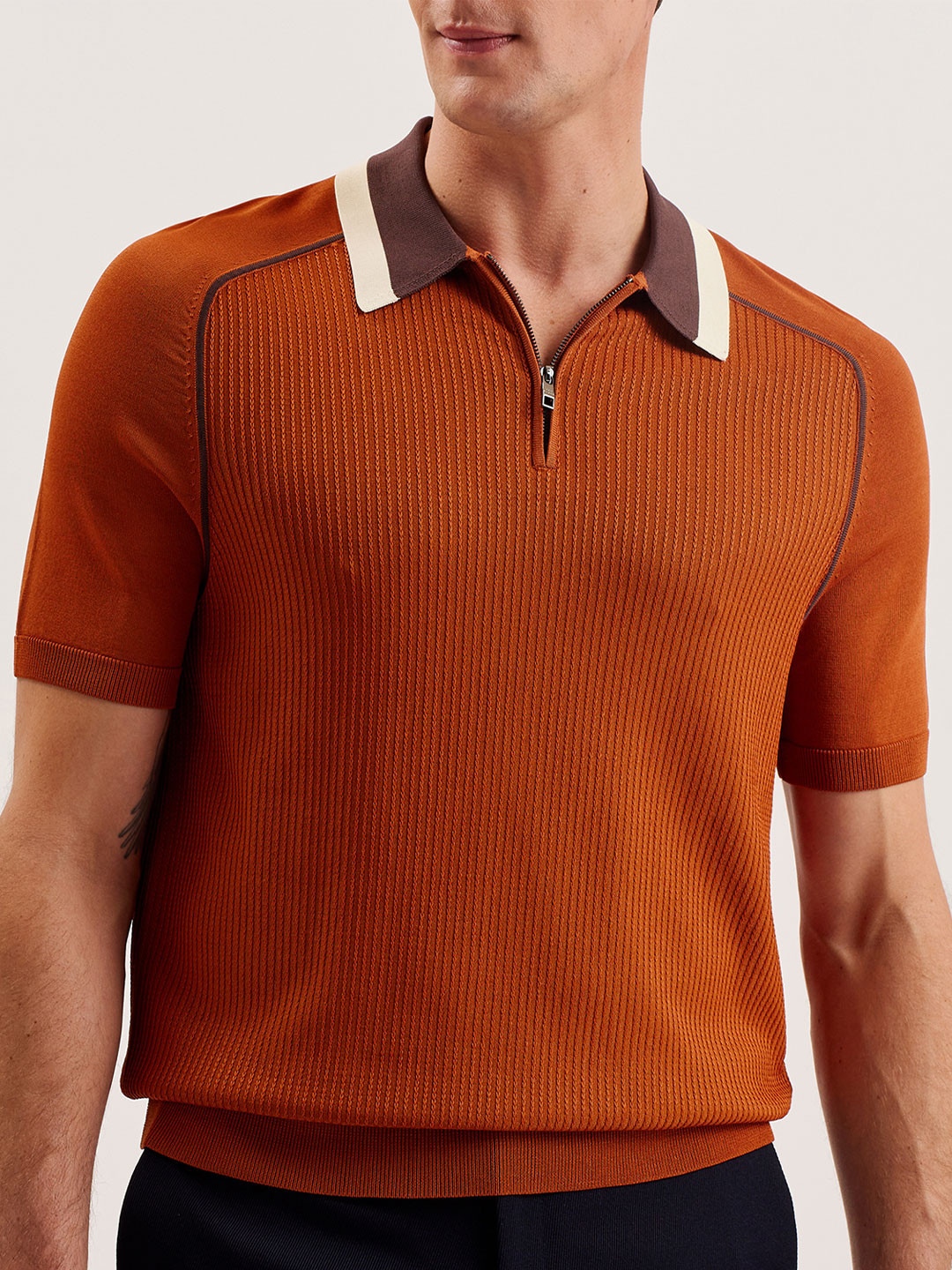 Ted Baker Men Solid Polo Collar T-shirt