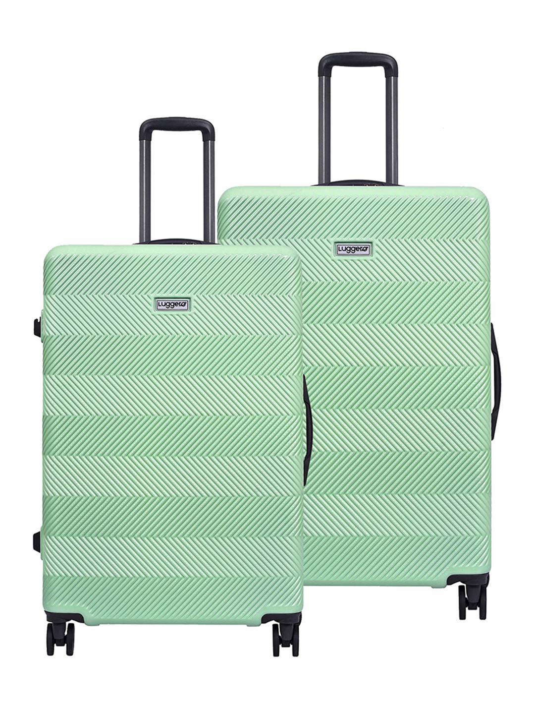 Luggero Unisex ASTRO Set Of 2 Textured Hard Sided 360-Degree Rotation Trolley Bags