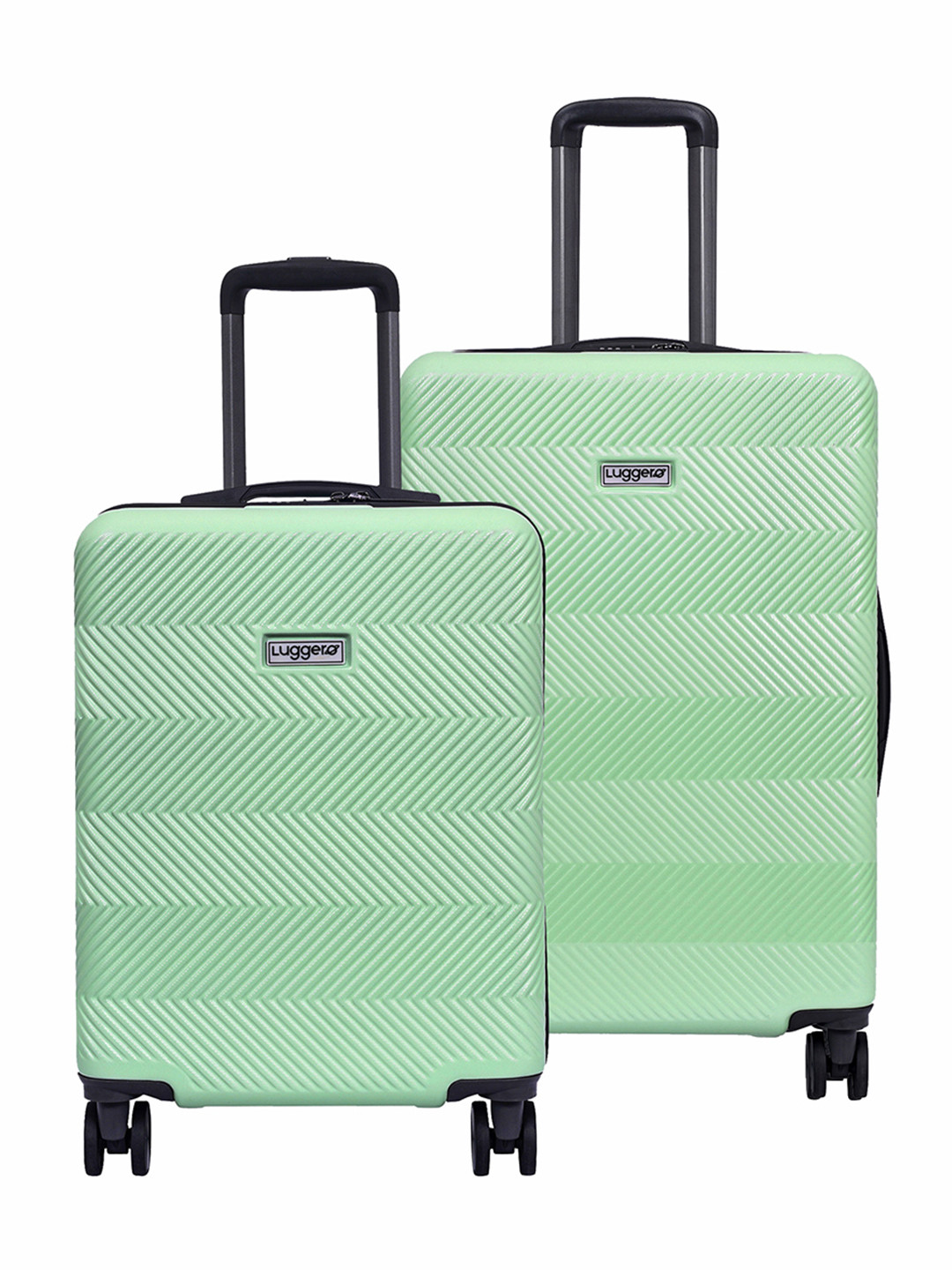 Luggero Unisex ASTRO Set Of 2 Textured Hard Sided 360-Degree Rotation Trolley Bags