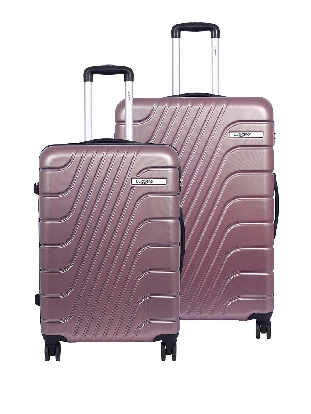 Luggero Eternal Set Of 2 Textured Hard Sided Trolley Suitcase