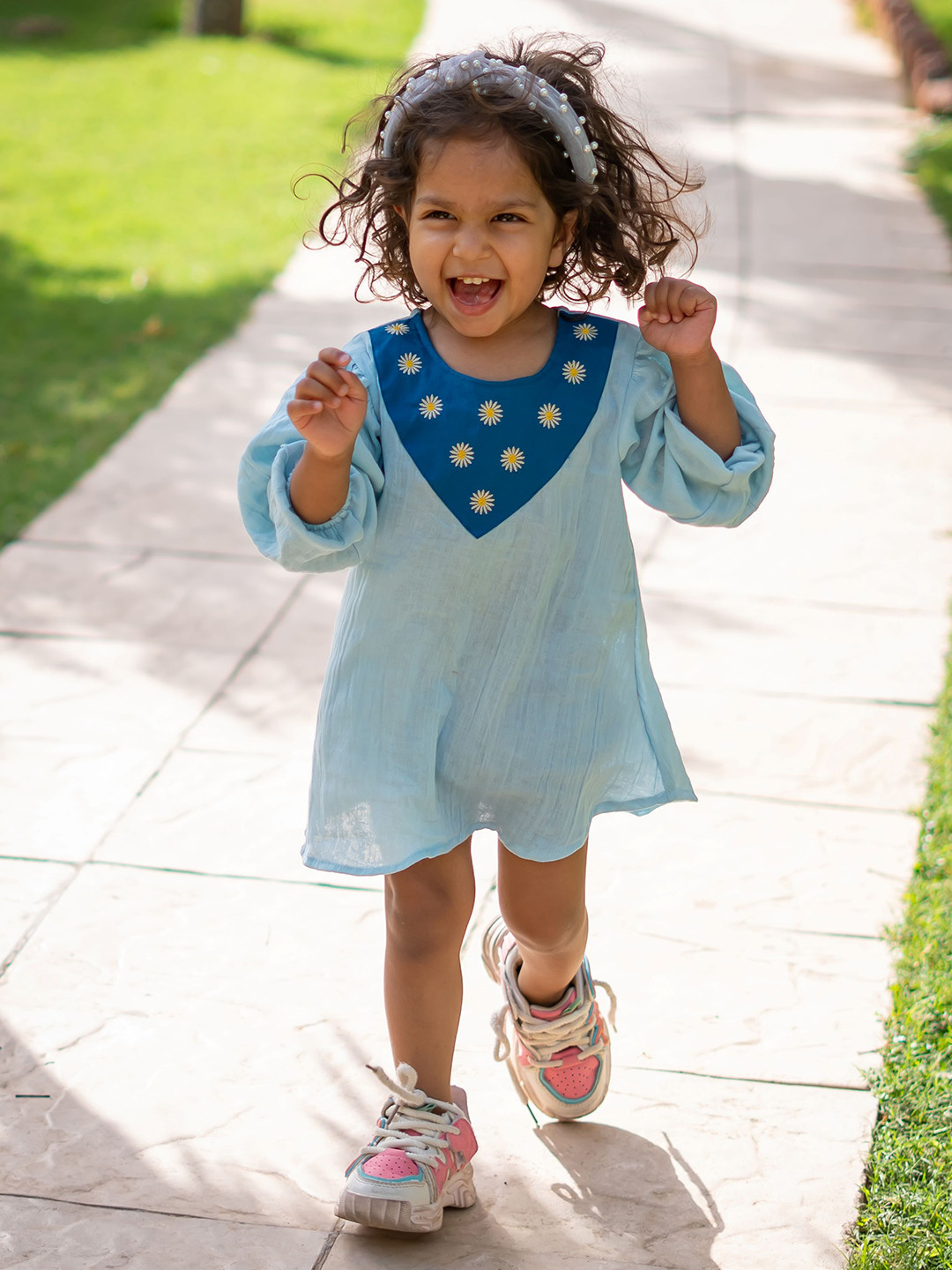 Peekaaboo Kids Girls A-Line Long Sleeves Cotton Dress