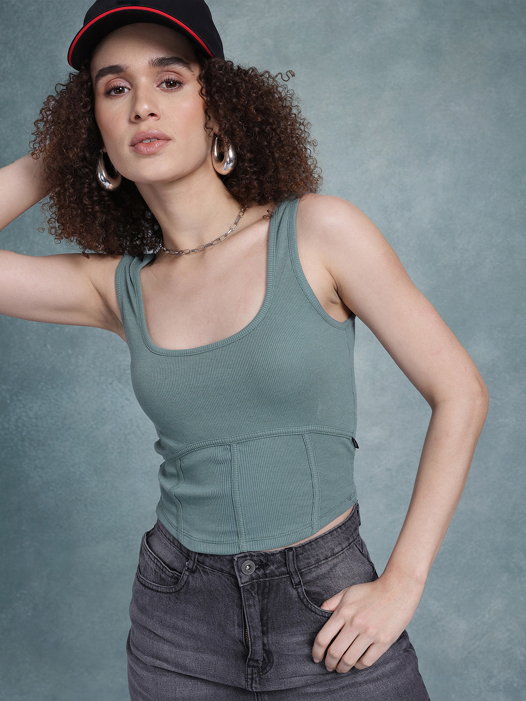 The Roadster Life Co. Ribbed Corset Style Tank Top