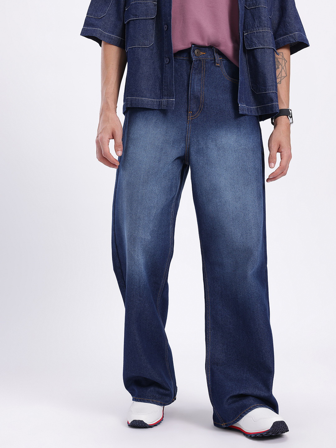 glitchez Men Loose Straight Jeans