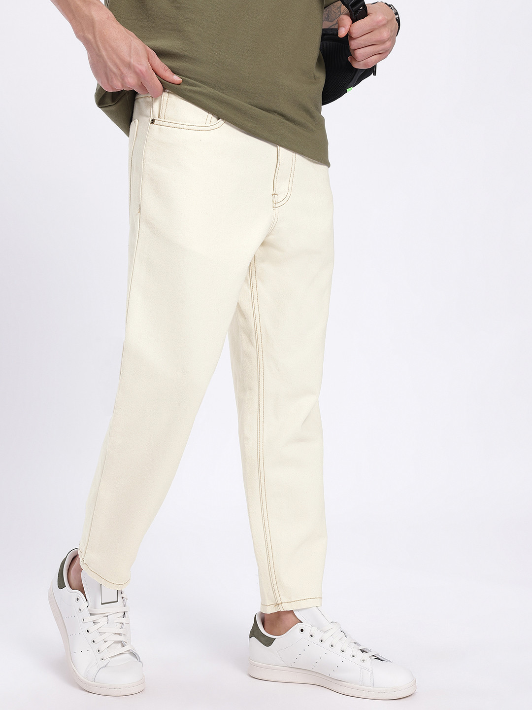 glitchez Men Contrast Stitch Skinny Fit Jeans