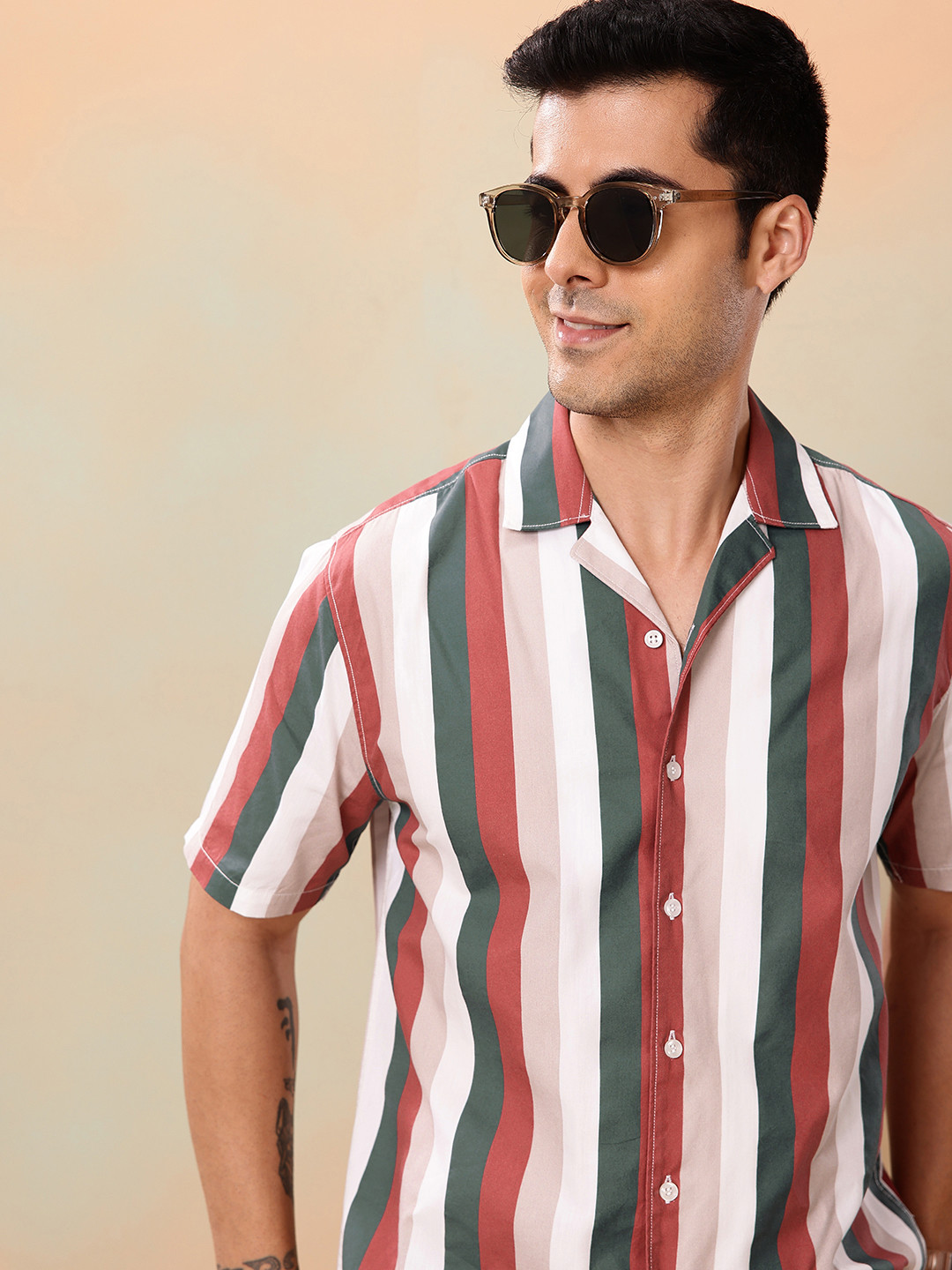 Mast & Harbour Men Striped Casual Shirt