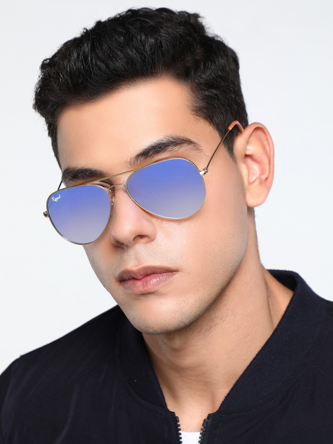 RESIST EYEWEAR Unisex Sunglasses with UV Protected Lens AIRCRAFTS GOLD BLUE REVO DC2