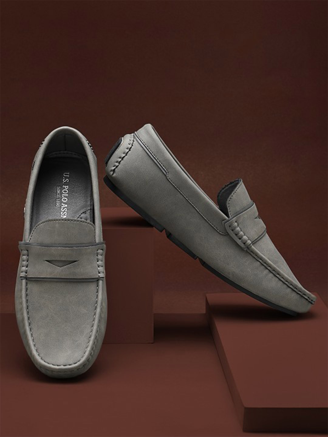 U.S. Polo Assn. Men Faux Nubuck loafers with signature tape branding