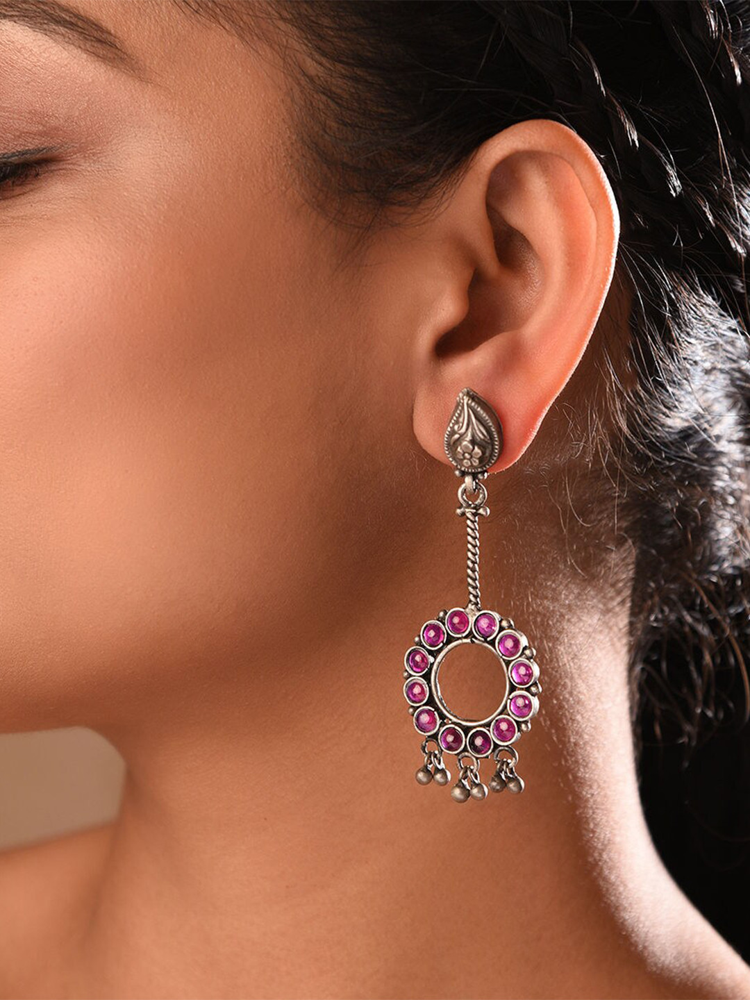 JAYPORE Contemporary Stone Stud Earrings