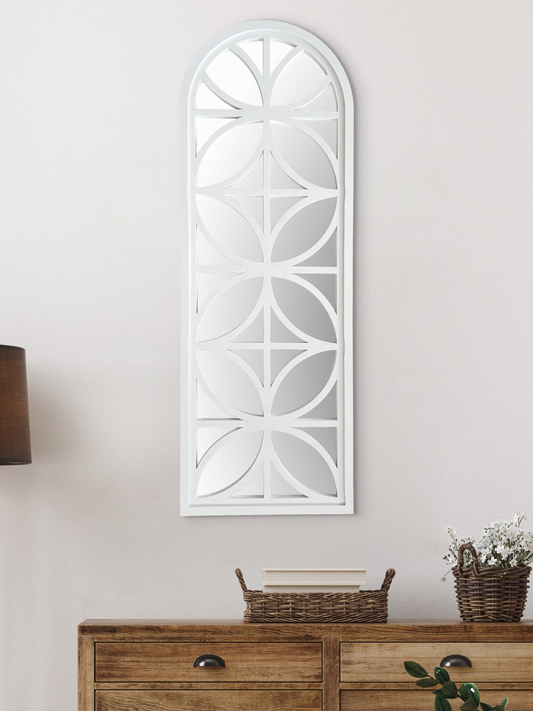 Home Centre Corsica Reflection White Jharokha Decorative Wall Mirrors