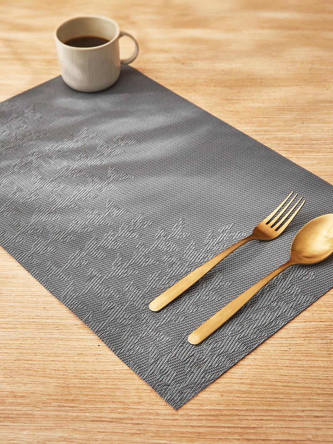 Home Centre Eden Grey 6 Pieces Floral Patterned Rectangle Table Placemats