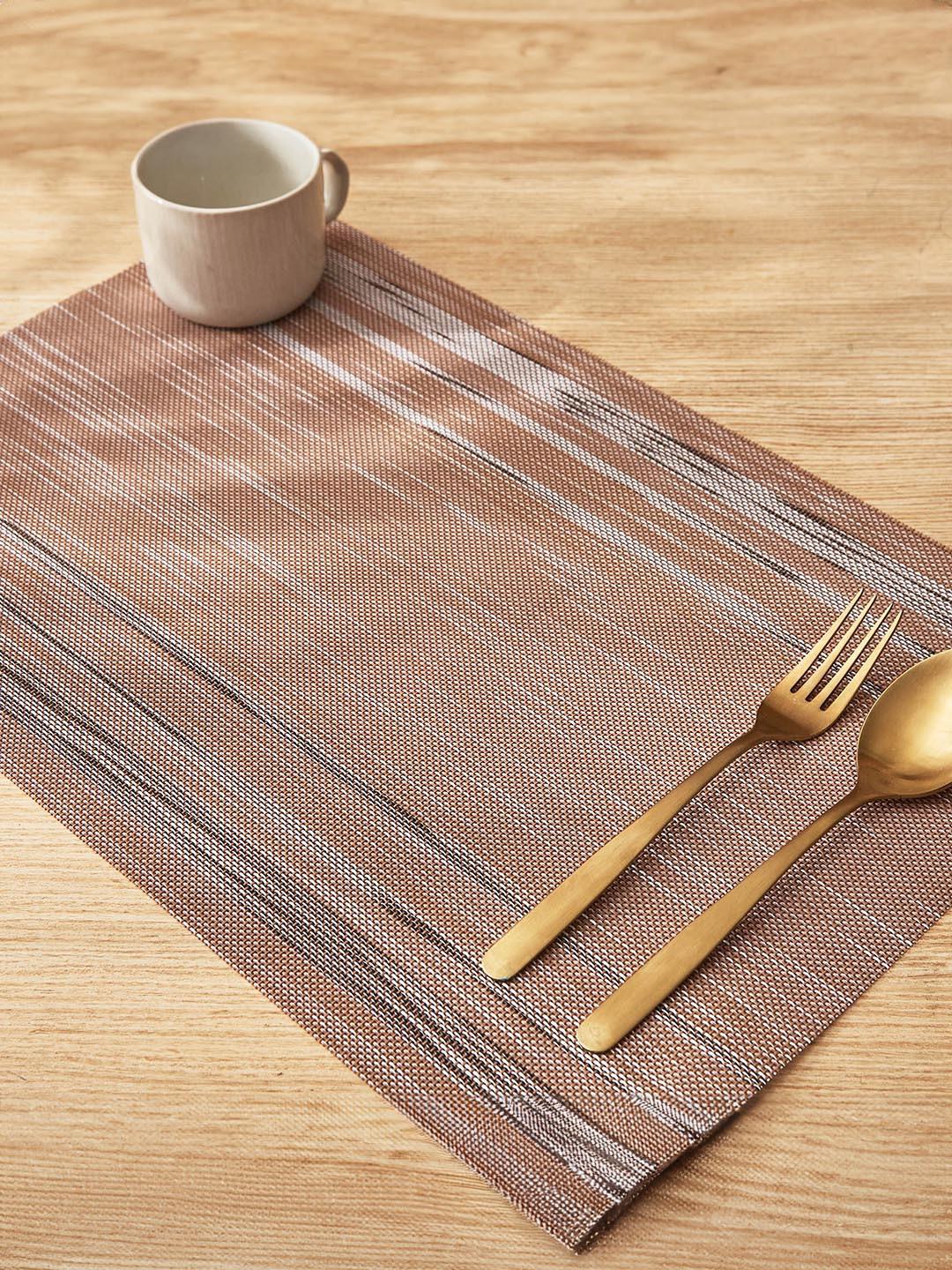 Home Centre Edan Beige 6 Pieces Rectangle PVC Table Placemats