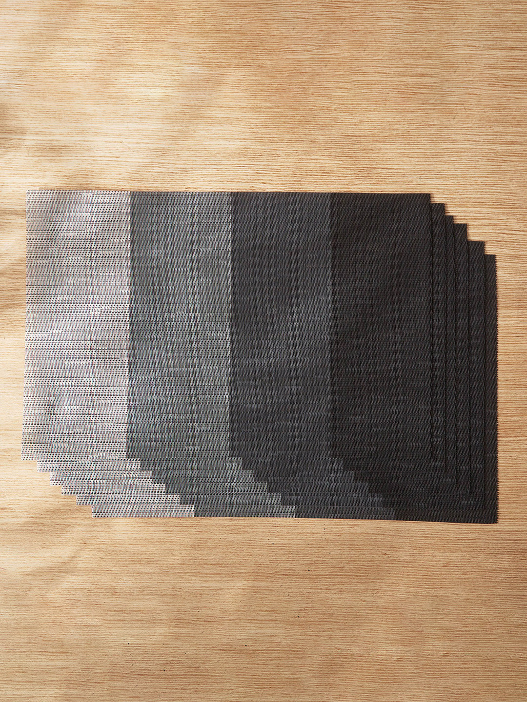 Home Centre Edan 6-Pcs Grey & Black Rectangle PVC Table Placemats