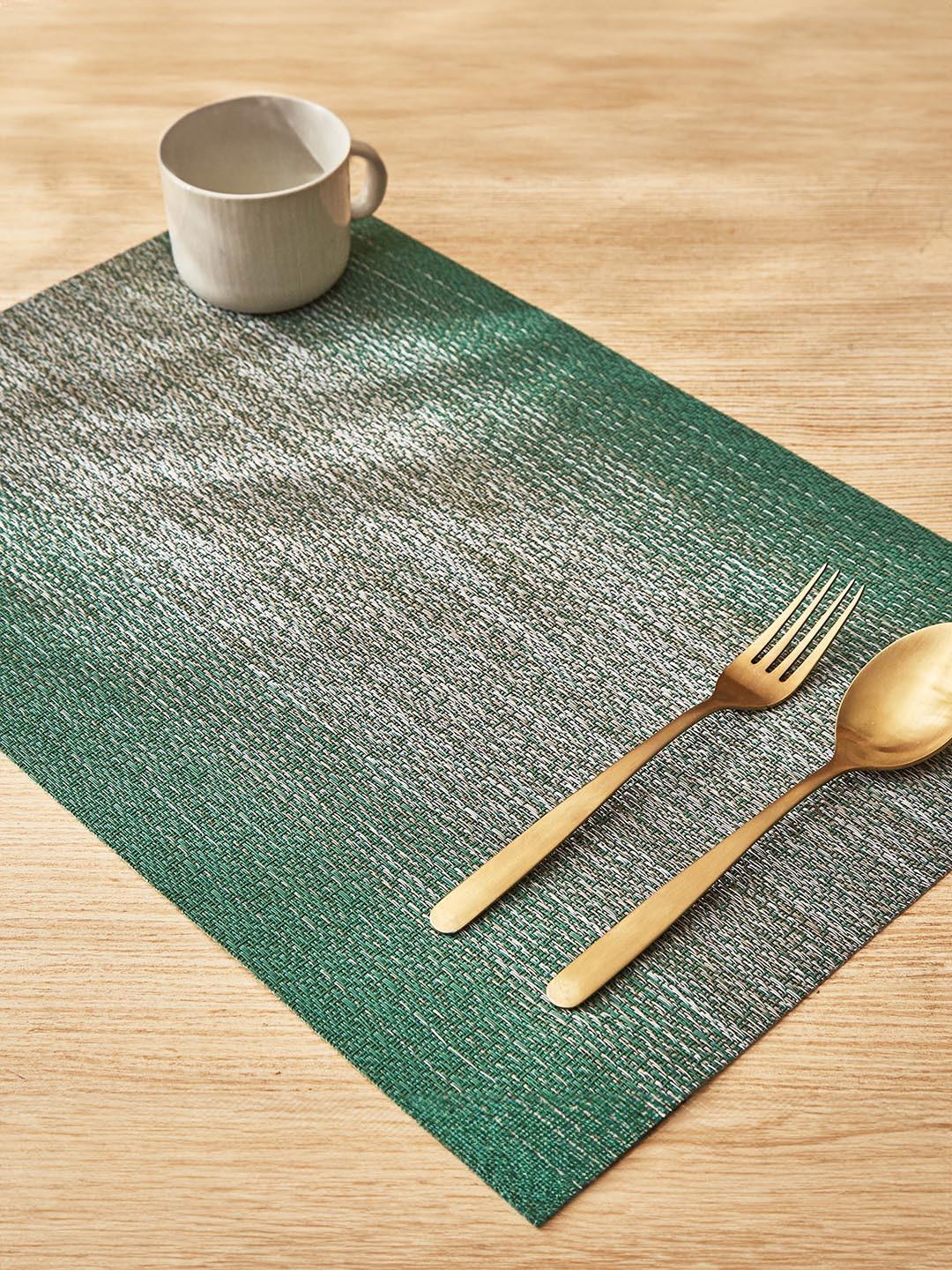 Home Centre Eden Green and Grey 6 Pieces Table Placemats