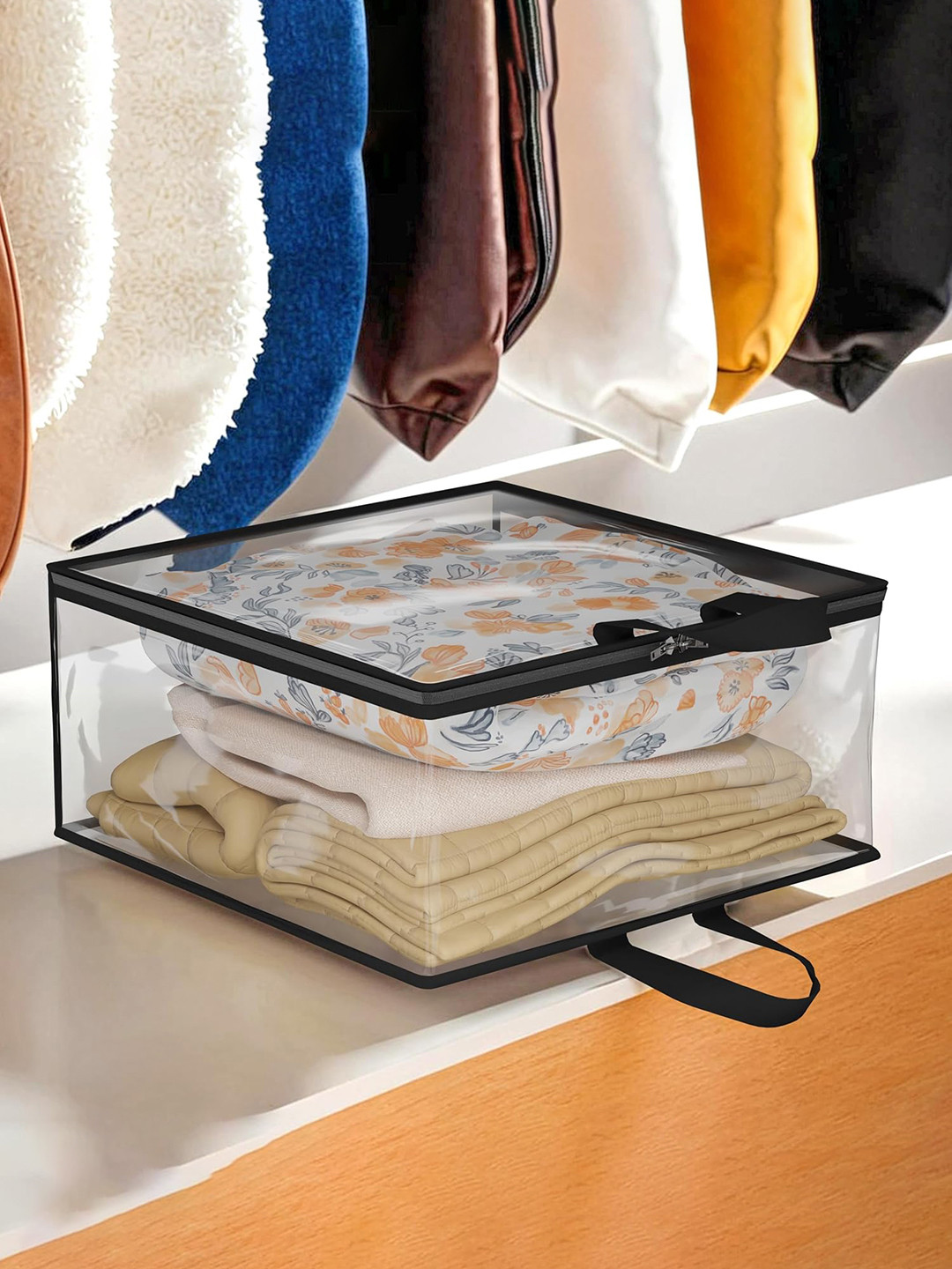 Kuber Industries Transparent Reusable Multi-Utility Storage Bags with Zip