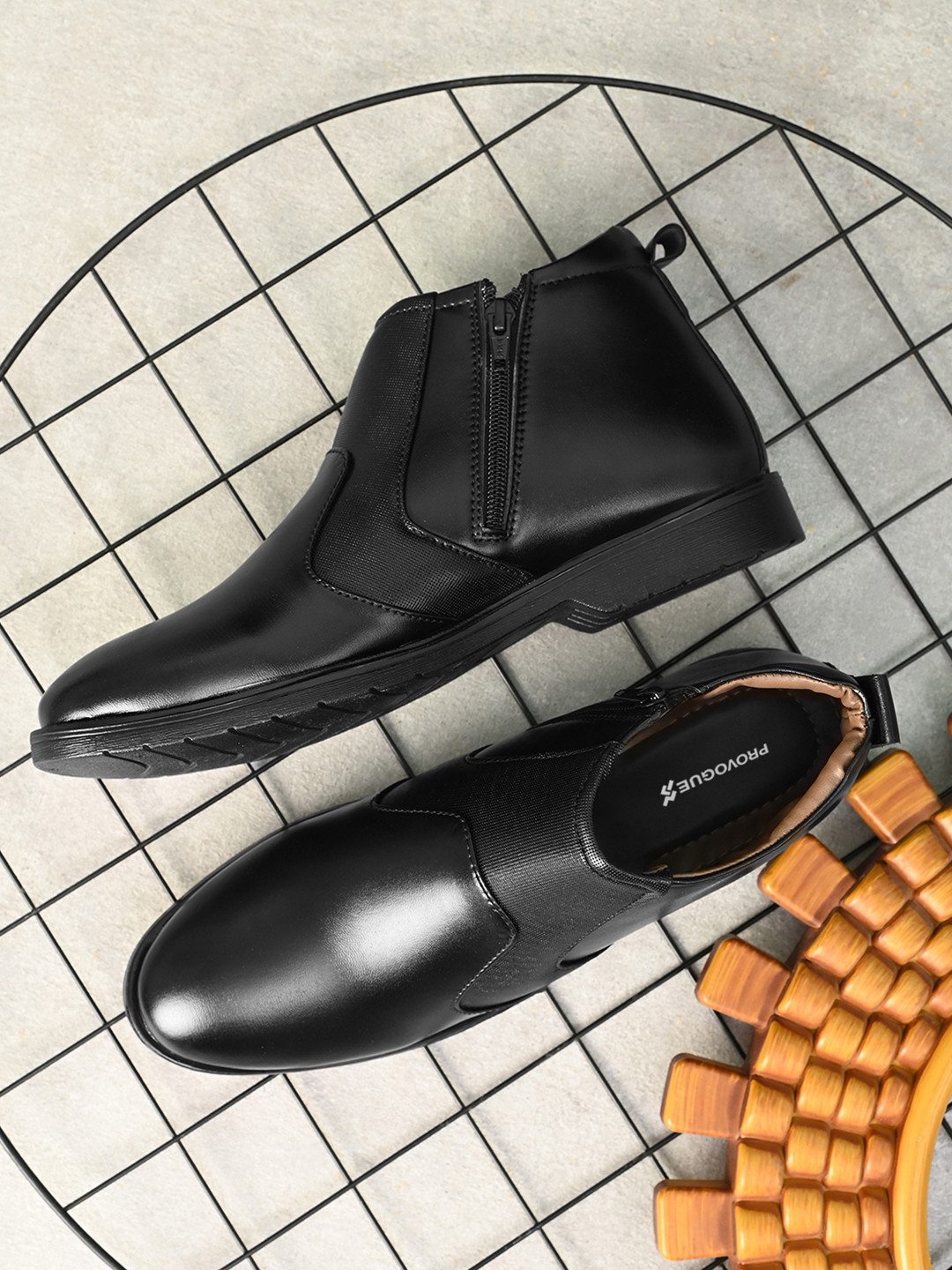 Provogue Men Zipper Regular Solid Formal Shoes