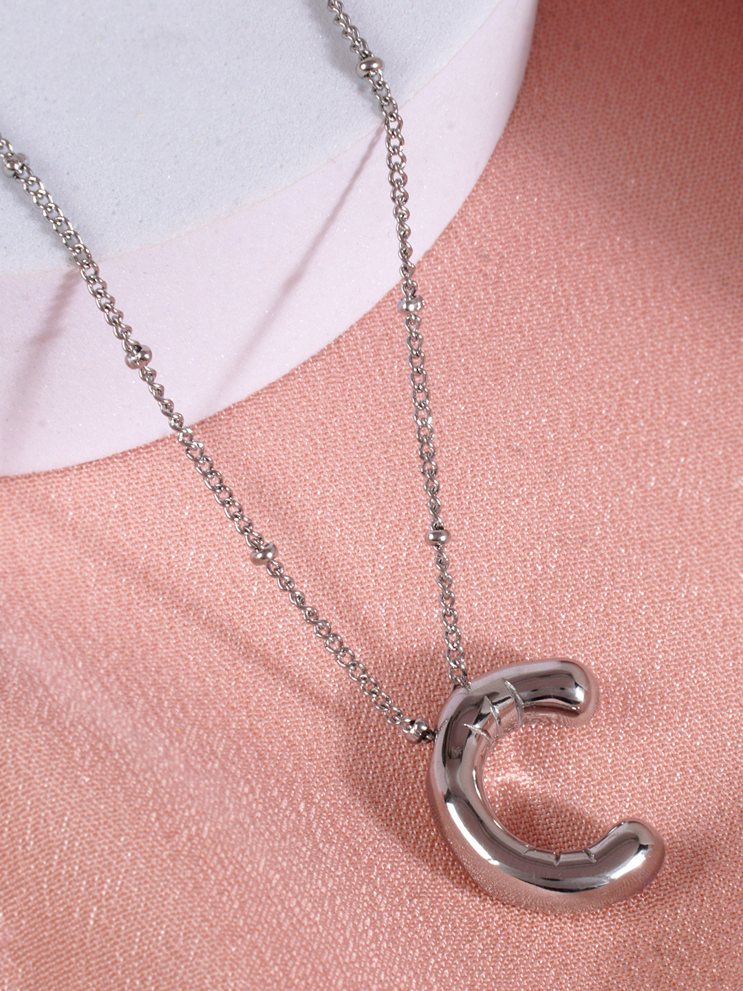 AQUASTREET 18K Gold Plated Waterproof Antitarnish Balloon Design Initial-C Pendant