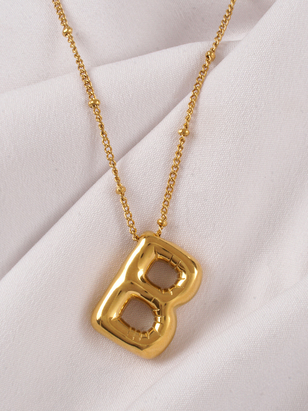 AQUASTREET 18K Gold Plated Waterproof Antitarnish Balloon Design Initial-B Pendant