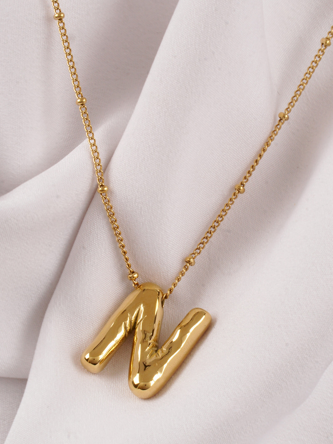 AQUASTREET 18K Gold Plated Waterproof Anti Tarnish Balloon N Necklace