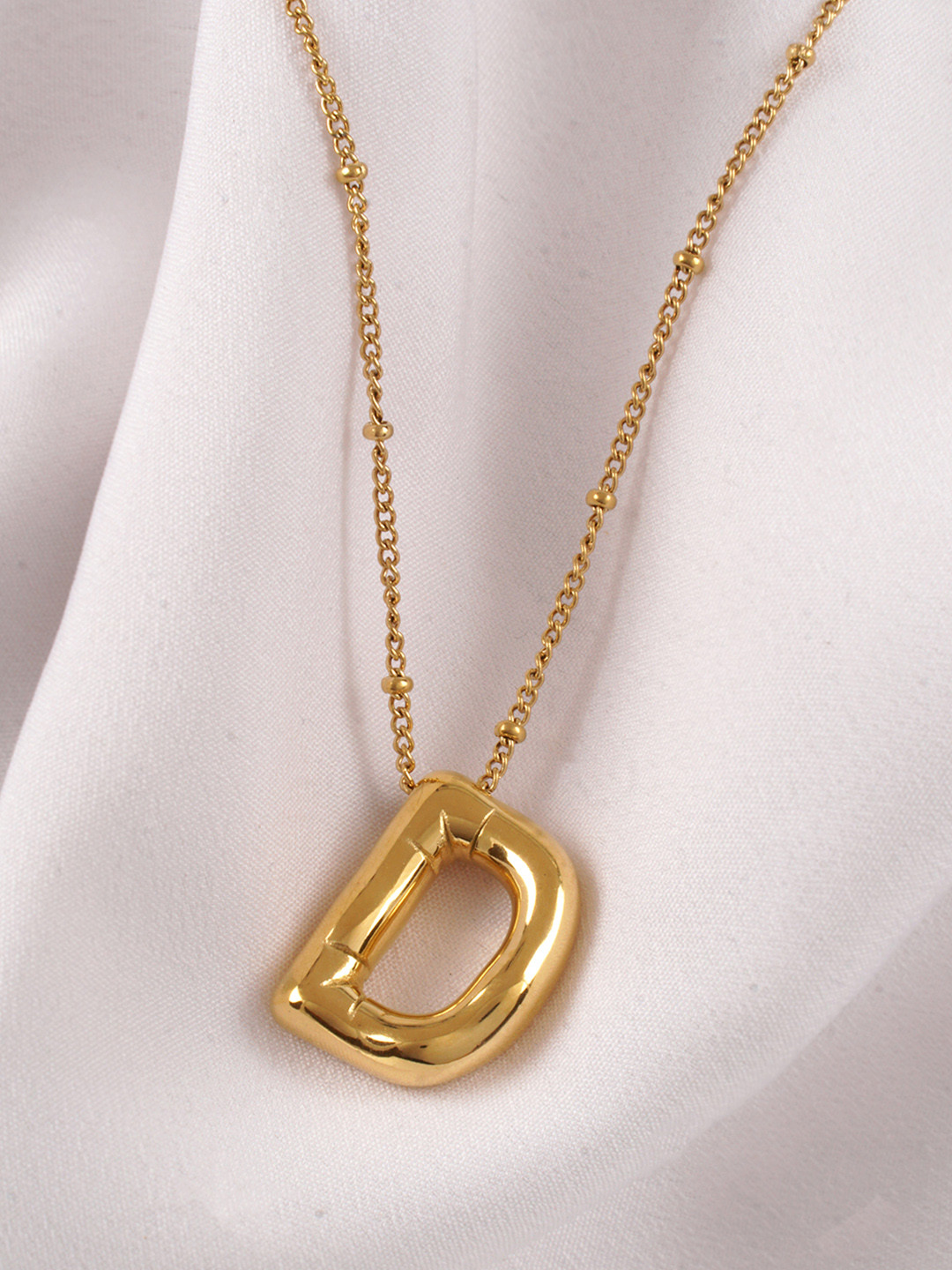 AQUASTREET 18K Gold Plated Waterproof Antitarnish Balloon Design Initial-D Pendant