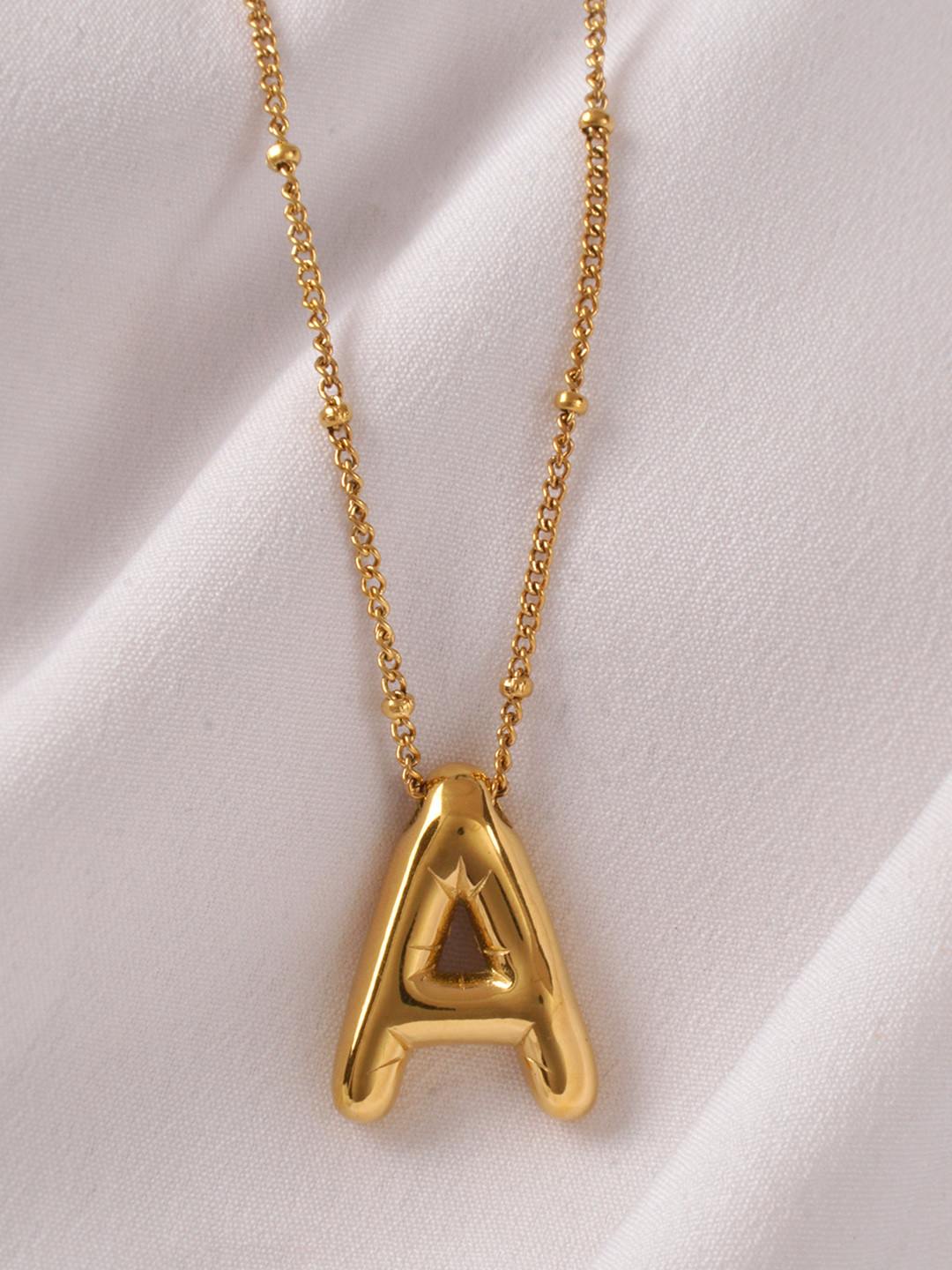 AQUASTREET 18K Gold Plated Waterproof Antitarnish Balloon Design Initial-A Pendant