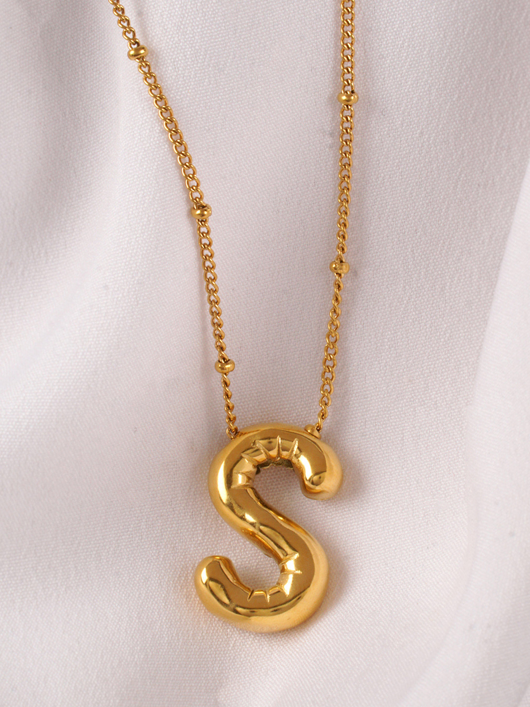 AQUASTREET 18K Gold Plated Waterproof Anti Tarnish Balloon S Stainless Steel Pendant Chain