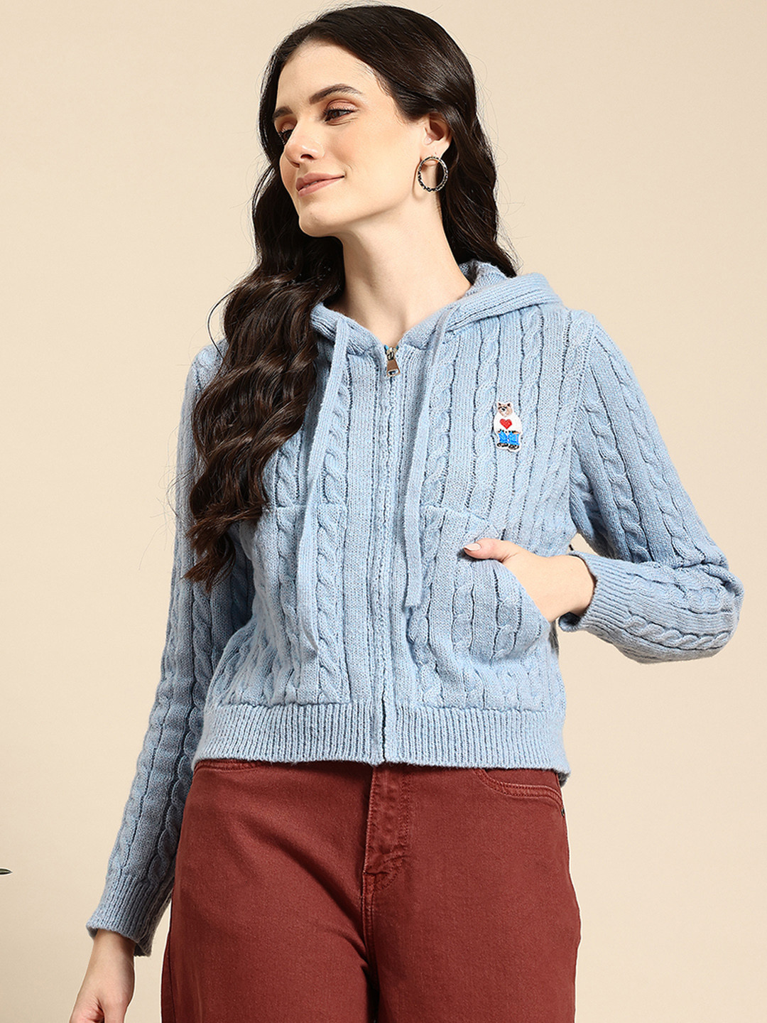 Mast & Harbour Woollen Lightweight Crop Jacket