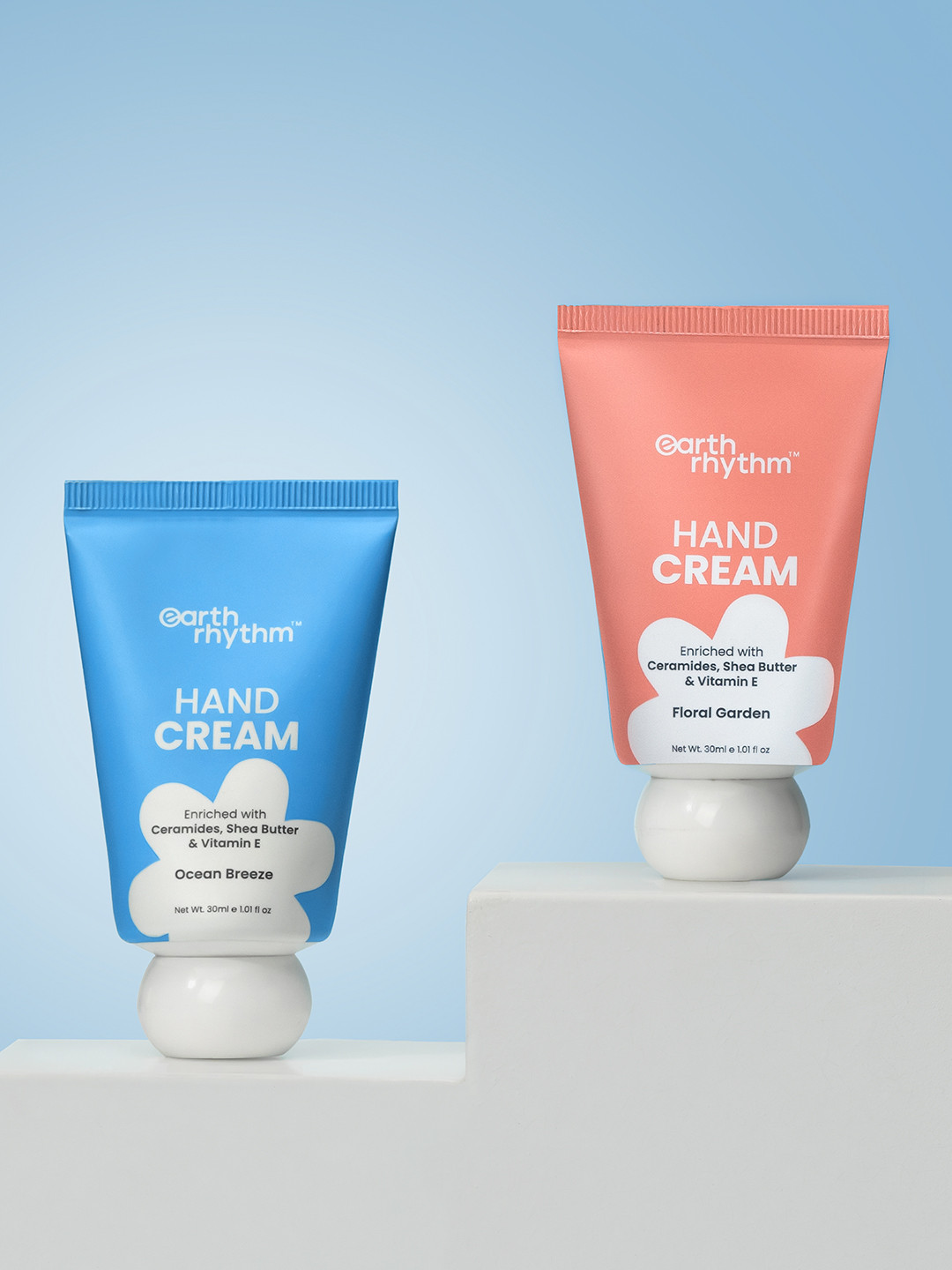 Earth Rhythm Set Of 2 Floral Garden & Ocean Breeze Hand Creams - 30ml Each