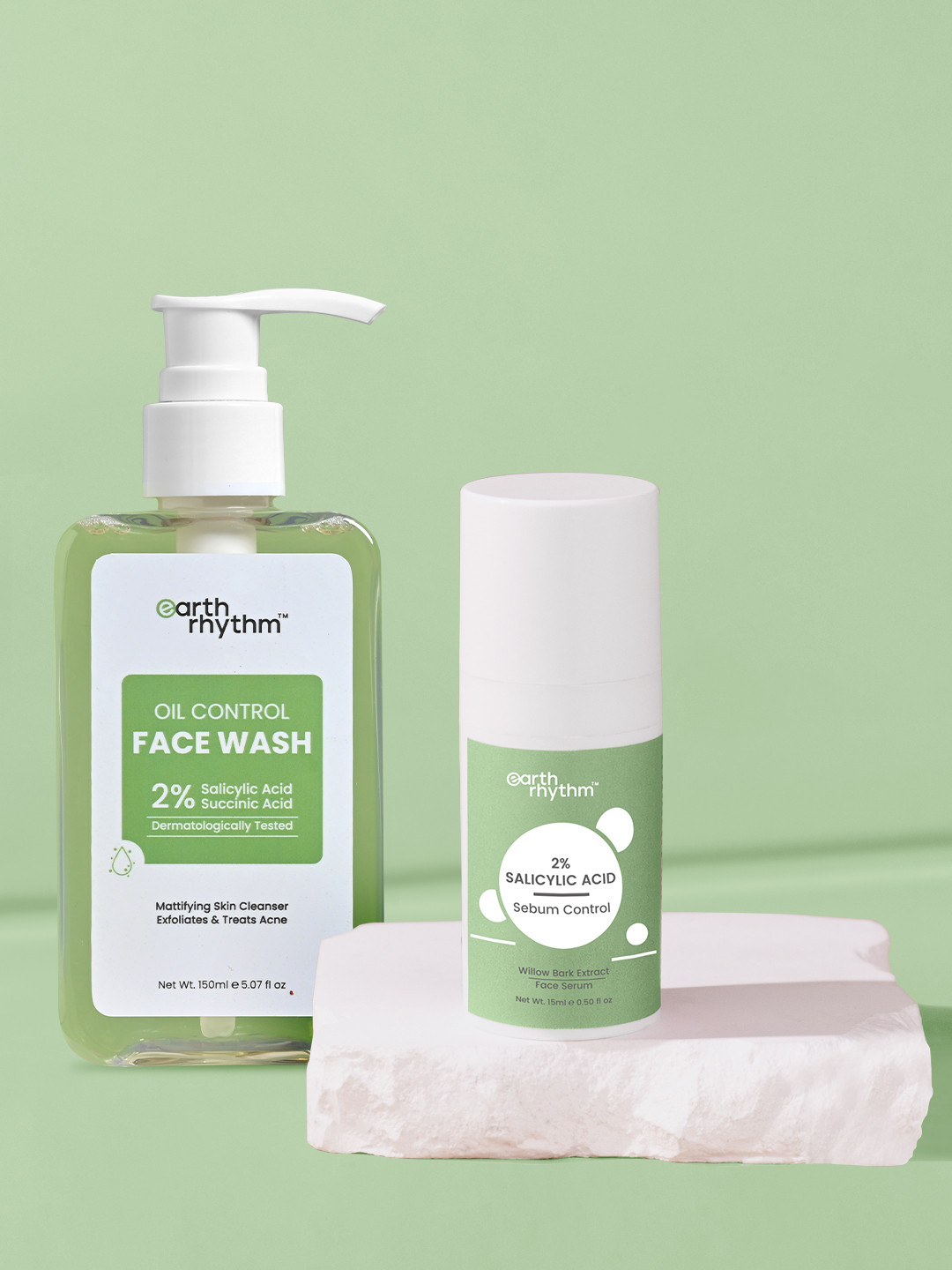 Earth Rhythm Set Of 2 Sebum Control Serum - 30ml & Oil Control Face Wash - 150ml