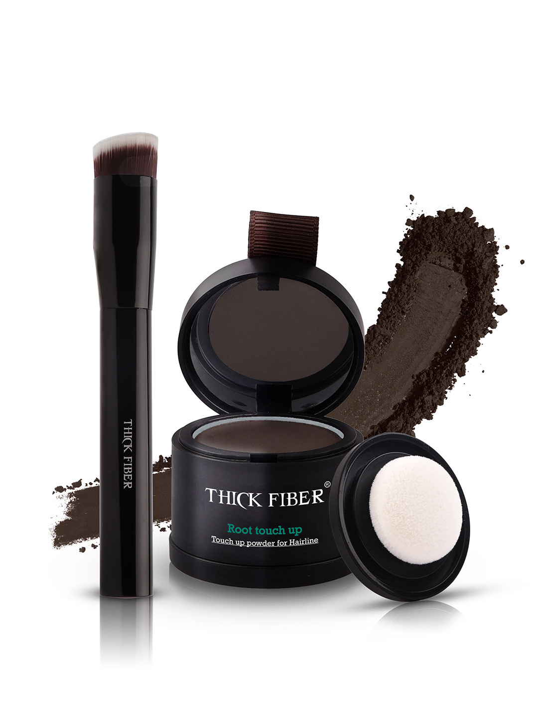 Thick Fiber Sweat Resistant Root Touch Up Powder 4g - Dark Brown