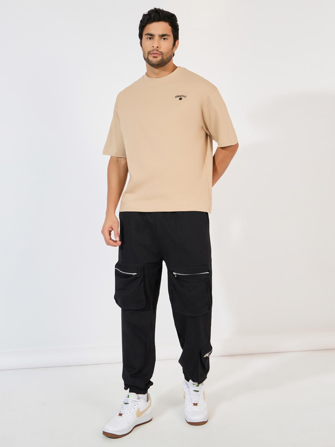 Styli Men Utility Oversized Multi Zipper Cargo Jogger
