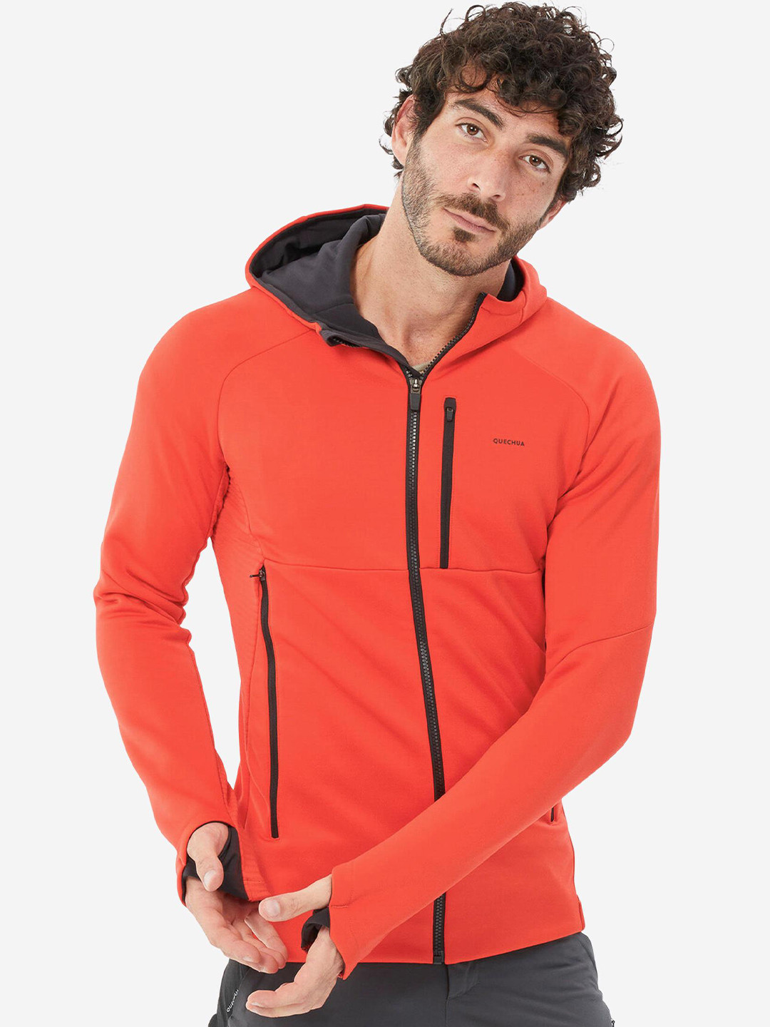 Decathlon QUECHUA Men Hooded Warm Fleece Jacket