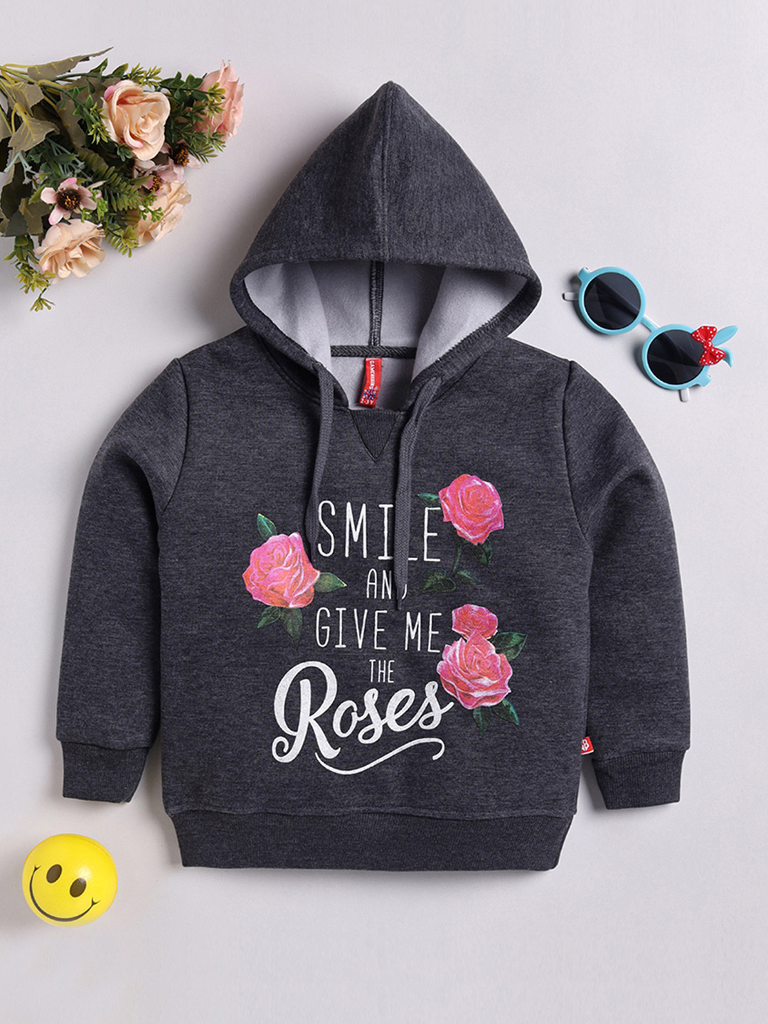 Here&Now X Game Begins Kids Girls Printed Hooded Sweatshirt