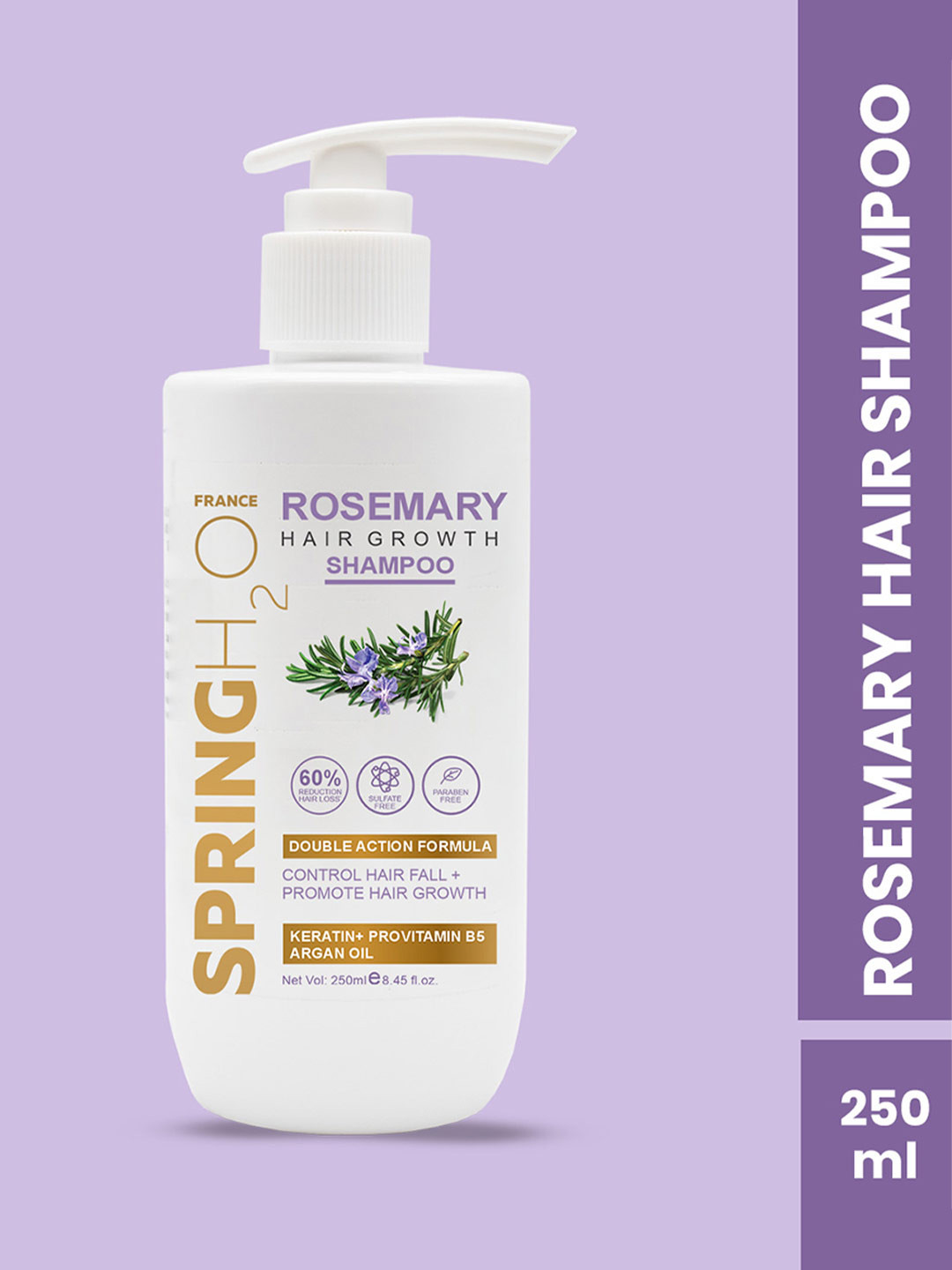 Spring H2O Rosemary Natural Hair Growth Shampoo - 250 ml
